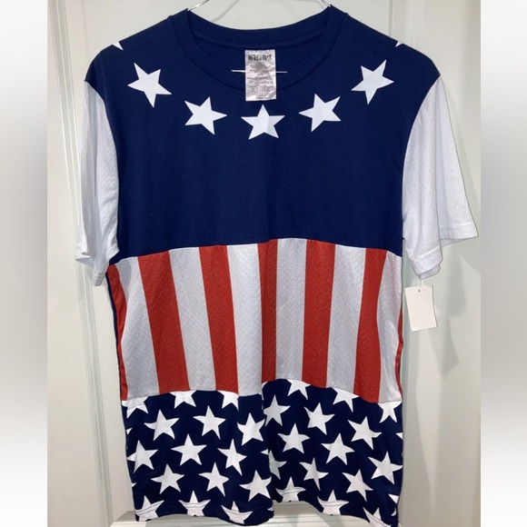 New Men’s Ryde Out Crew Neck American Flag Graphic Short Sleeve 4th July Size M - Picture 1 of 6